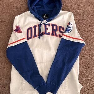 47 Blue and White Oilers Hoodie
